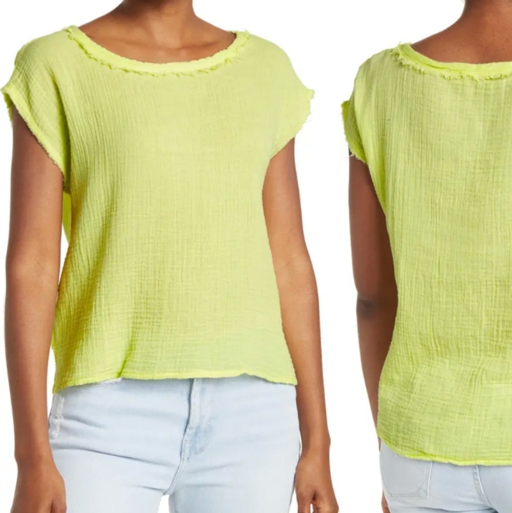 Philosophy Republic Clothing Dolman Sleeve Crew Neck Top Size XS in Citron NWT